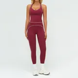 Badge Blue Women's Brushed Color Block Yoga Set Tank Long Pants