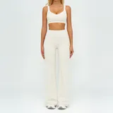 YSF7028-1 · Fig Purple Fig Purple Women's Brushed Color Block Yoga Set Bra Wide Leg Pants
