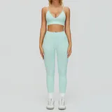 Mint Green Sports Bra + Leggings Yoga Set 7790