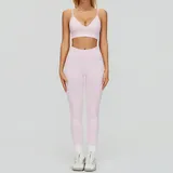 Sakura Pink Sports Bra + Leggings Yoga Set 7790