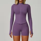 Misty Purple Jacket + Shorts Yoga Set 7790