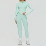 Mint Green Jacket + Leggings Yoga Set 7790
