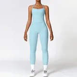 SET8519C-1 · Sky Blue Sky Blue Tank Top + Leggings Yoga Set 8519