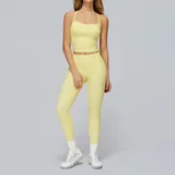 Goose Yellow Tank Top + Leggings Yoga Set 8519