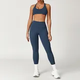 SET8863A-4 · Badge Blue Badge Blue Sports Bra + Leggings Yoga Set 8863