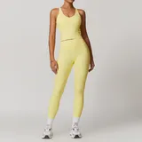 Goose Yellow Tank Top + Leggings Yoga Set 8863