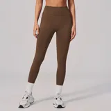 Jujube Brown Women's Stretch Seamless Yoga Leggings High Waist Fitted