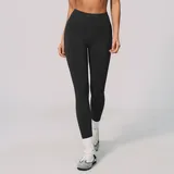 SL4535-2 · Jet Black Jet Black Running Seamless Yoga Leggings High Waist Fitted Women's