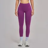 Dark Berry Purple Running Women's Seamless Yoga Leggings Tummy Control Fitted