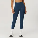 Navy Blue Running Women's Seamless Yoga Leggings Tummy Control Fitted
