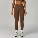 Dark Coffee Women's Seamless Yoga Leggings Running Butt Lifting Slimming