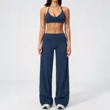 Badge Blue Women's Fitness Backless Running Yoga Activewear Set Fitted