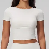 ST2551-1 · Pearl Grey Pearl Grey Yoga Women's Short Sleeve Top Short Sleeve Brushed