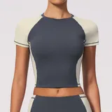 ST2567-1 · Pencil Grey Pencil Grey Women's Short Sleeve Top Running Short Sleeve Fitted