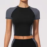 ST2567-2 · Jet Black Jet Black Women's Short Sleeve Top Running Short Sleeve Fitted