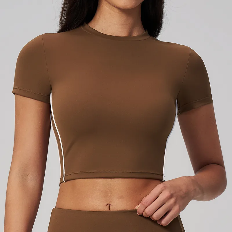 Women's Pilates Short Sleeve Top Short Sleeve Brushed