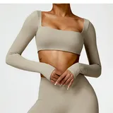 Camel Brown Running Women's Short Sleeve Top Long Sleeve Brushed