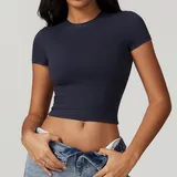 ST8743-3 · Iron Grey Iron Grey Running Pilates Women's Short Sleeve Top Short Sleeve