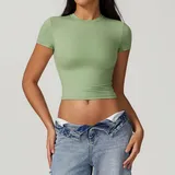 Grass Green Running Pilates Women's Short Sleeve Top Short Sleeve