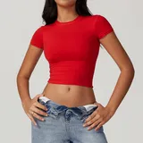 ST8743-8 · Bright Red Bright Red Running Pilates Women's Short Sleeve Top Short Sleeve
