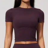 Ink Purple Women's Short Sleeve Top Short Sleeve Breathable Slimming