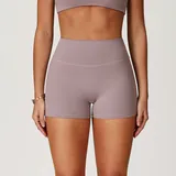 Taro Purple Women's Brushed Running Yoga Shorts High Waist Fitted