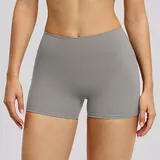 Frost Gray Women's Brushed Running Yoga Shorts High Waist Fitted