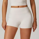 TL8519-7 · Pearl Gray Pearl Gray Women's Brushed Running Yoga Shorts High Waist Fitted