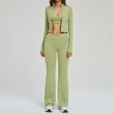 TS2539-4 · Bean Paste Green Bean Paste Green Running Outdoor Women's Yoga Activewear Set 3 Piece