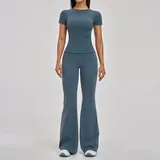 Cyan Sparrow Blue Women's Fitness Yoga Activewear Set Quick Dry Fitted