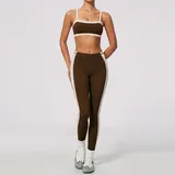 Espresso Black Women's Bare Feel Yoga Set Backless Breathable Fitted
