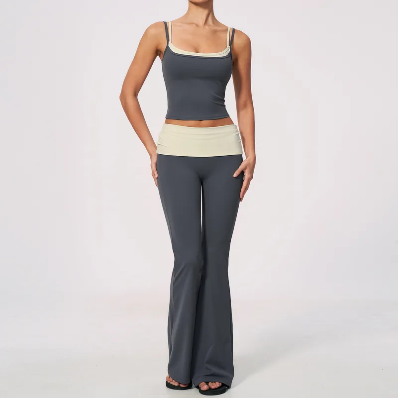 Women's High Waist Yoga Leggings Fitness Workout Tank