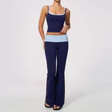 TS2570-3 · Dark Navy Dark Navy Women's High Waist Yoga Leggings Fitness Workout Tank