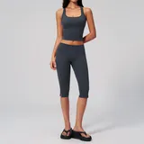 Mist Grey Women's High Stretch Yoga Activewear Set Quick Dry
