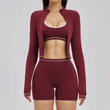 TS3562-1 · Retro Red Retro Red Women's Workout Fitness Yoga Activewear Set 3 Piece