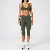 TS3588-4 · Moss Green Moss Green Women's Running Premium Yoga Set Bare Feel Fitted