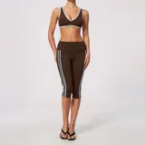 Coffee Blue Clash Women's Running Premium Yoga Set Bare Feel Fitted