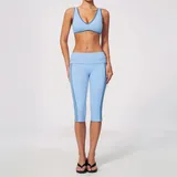 Light Blue Women's Running Premium Yoga Set Bare Feel Fitted