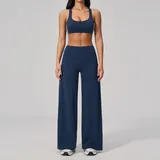 Badge Blue High Stretch Breathable Women's Yoga Set Backless Fitted
