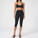 TS5529-2 · Jet Black Jet Black Women's Fitted Training Yoga Activewear Set Quick Dry