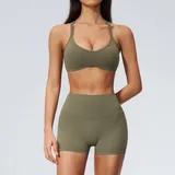 Pine Grey Green Women's High Waist Yoga Set High Waist Fitted