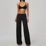 TS9599-2 · Jet Black Jet Black Brushed Tummy Control Women's Yoga Activewear Set Backless