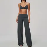 TS9599-4 · Charcoal Mist Charcoal Mist Brushed Tummy Control Women's Yoga Activewear Set Backless