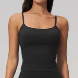 Jet Black Running Yoga Women's Sleeveless Tank Top Brushed Fitted