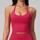 TT2557-3 · Vivid Red Vivid Red Women's Supportive Running Supportive Bra Halter Neck Backless