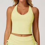 TT3055-4 · Sprout Yellow Sprout Yellow Women's Backless Outdoor Fitness Supportive Sports Bra Tank