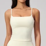 TT3127-1 · Cream White Cream White Women's Sleeveless Tank Top Yoga Backless Brushed Cutout