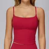 Lava Red Women's Sleeveless Tank Top Yoga Backless Brushed Cutout