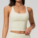 Shell Yellow Pilates Women's Sleeveless Workout Tank Top Breathable Slimming
