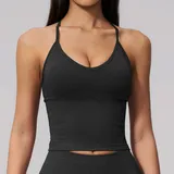 TT3597-2 · Jet Black Jet Black Backless Running Women's Sleeveless Tank Top Halter Neck